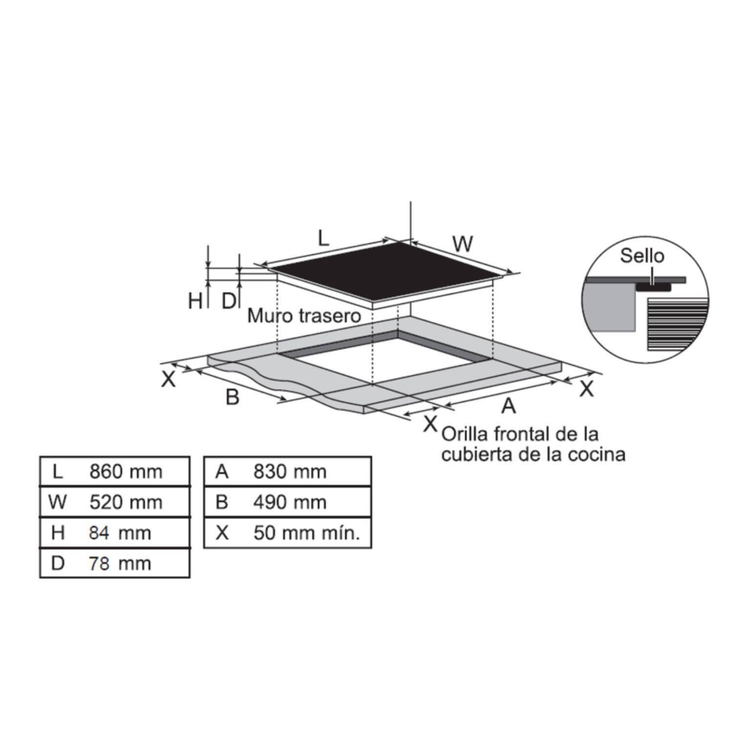 Estufa GE 90cm 220V 5 Puestos Inducción PGP95IV0 Vidrio - Image 7