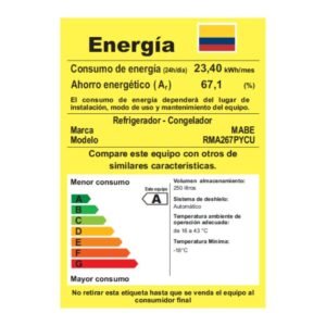 Nevera MABE No Frost 267 Litros RMA267PYCU Gris - Image 7
