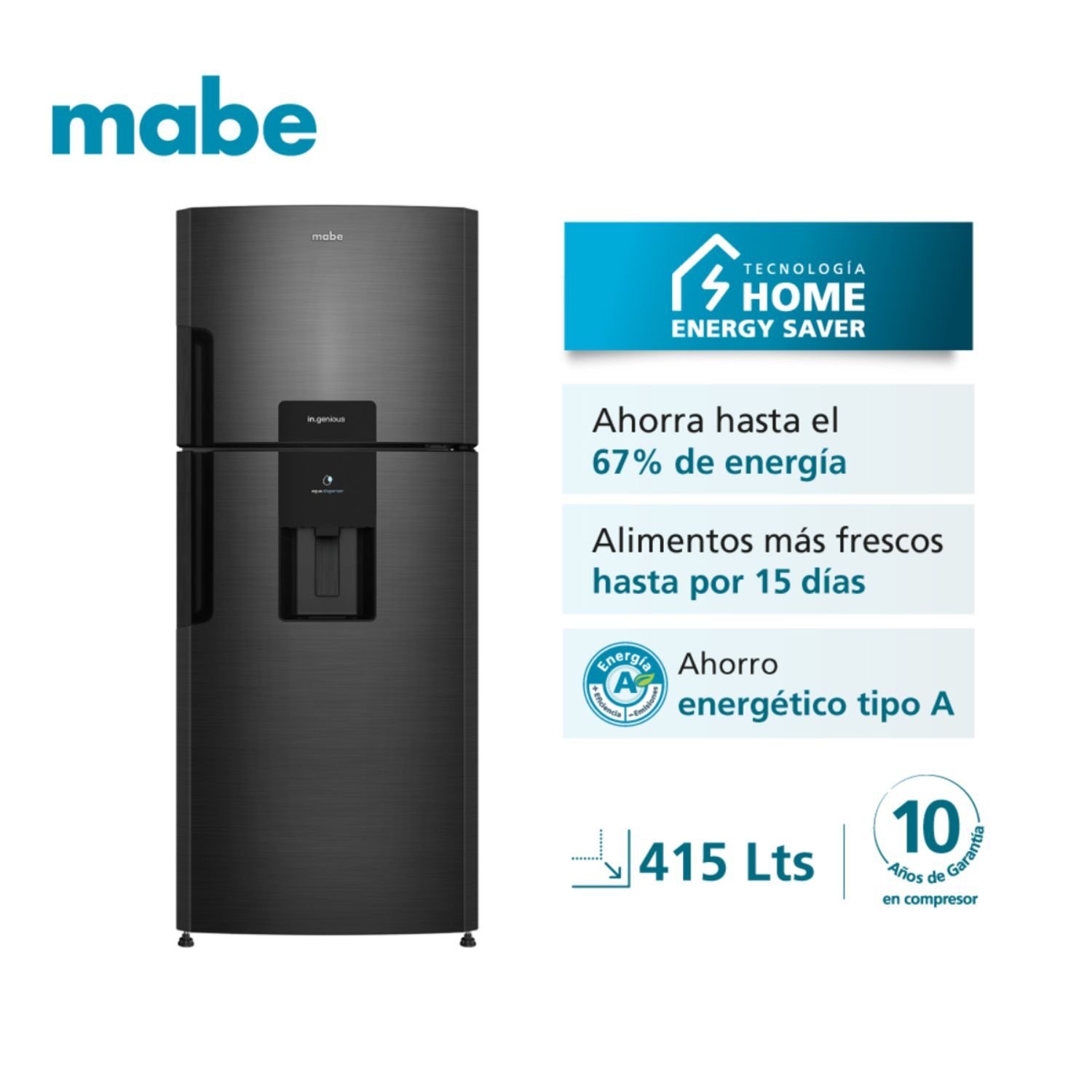 Nevera MABE No Frost 415 Litros RMP415YCC Negro - Image 2