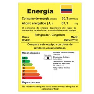 Nevera MABE No Frost 415 Litros RMP415YCC Negro - Image 8