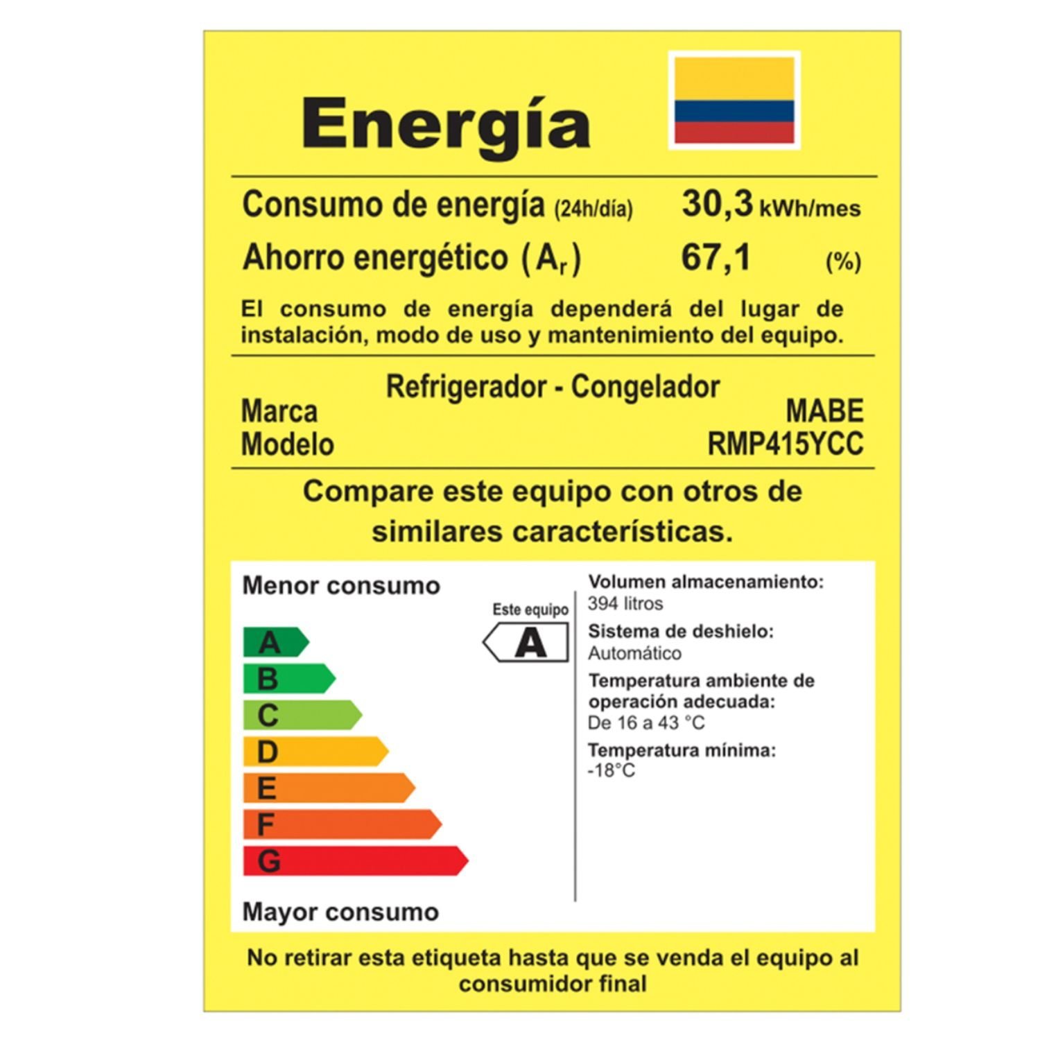 Nevera MABE No Frost 415 Litros RMP415YCC Negro - Image 8