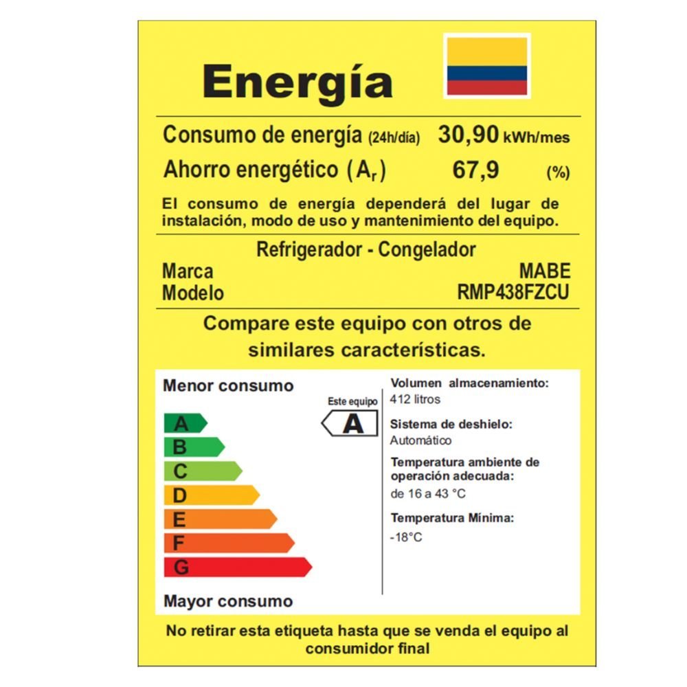 Nevera MABE No Frost 438 Litros RMP438FZCU Gris - Image 8