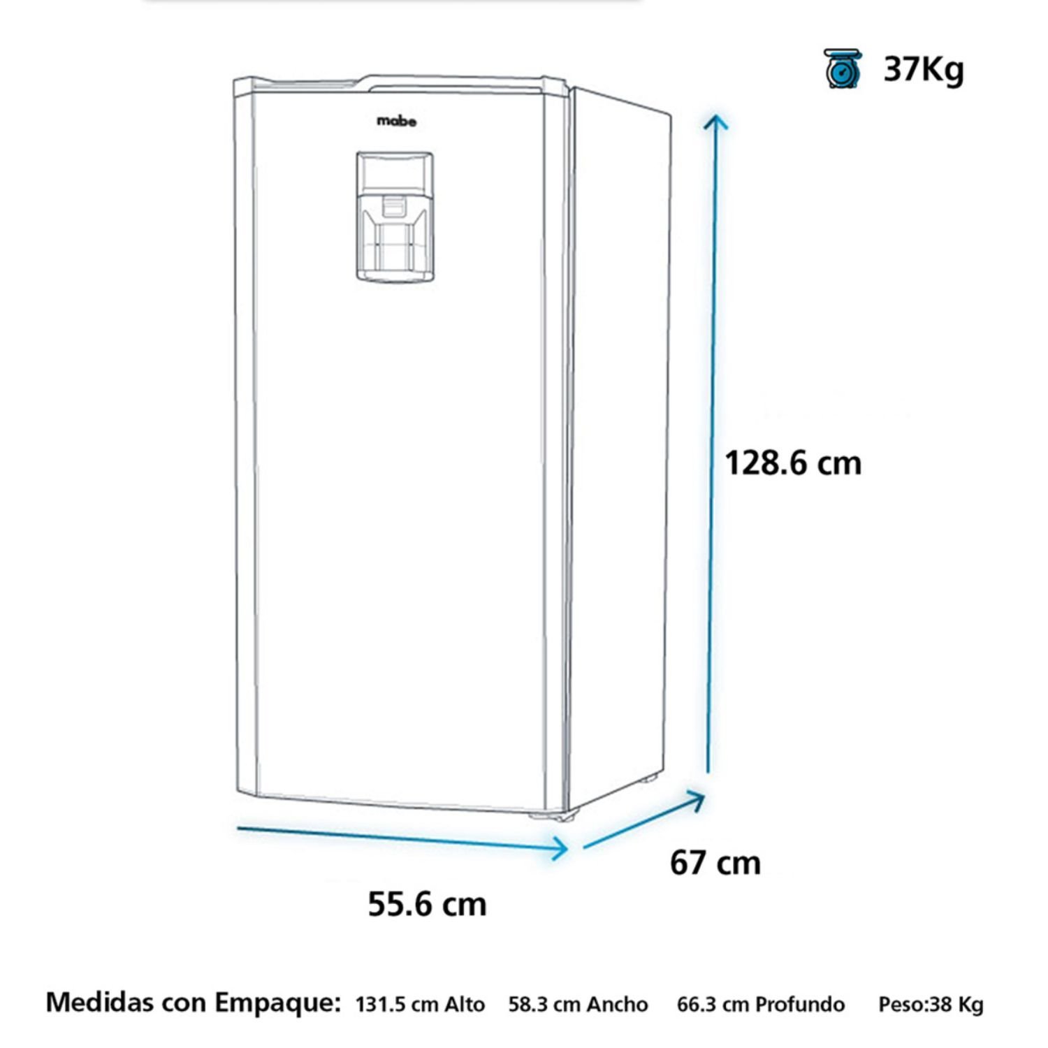 Nevera Mabe Frost 211Lt Dispensador de Agua RMU210NACG1 Gris - Image 7