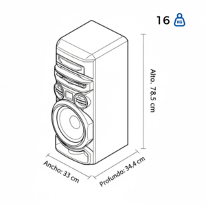 Torre De Sonido LG 1000W Bluetooth USB FM RNC7 - Image 9