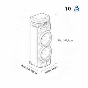 Torre De Sonido LG Bluetooth 1800W FM RNC9 - Image 9