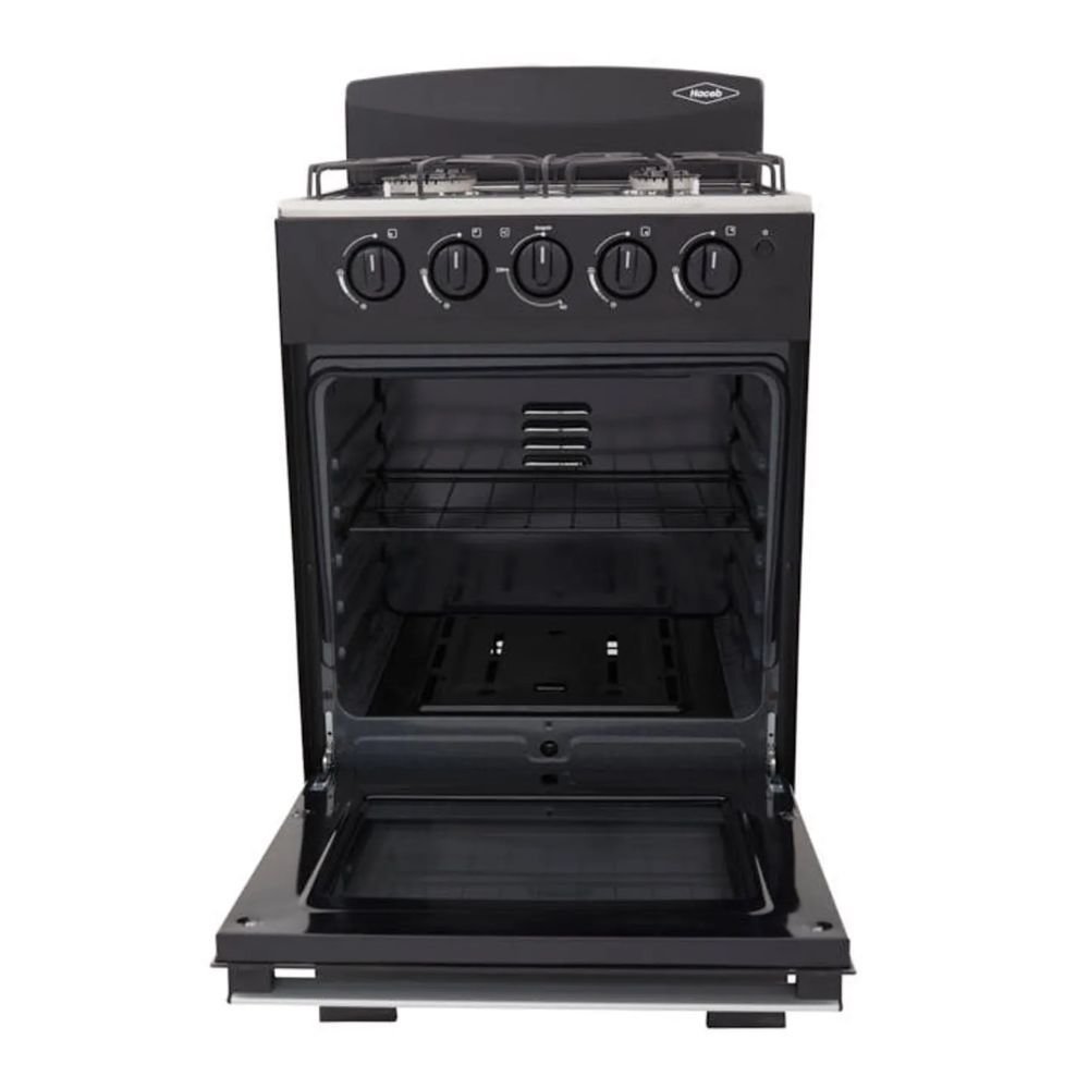 Estufa de Piso HACEB ROMERO 50cm 4 Puestos GN Horno Negro - Image 3
