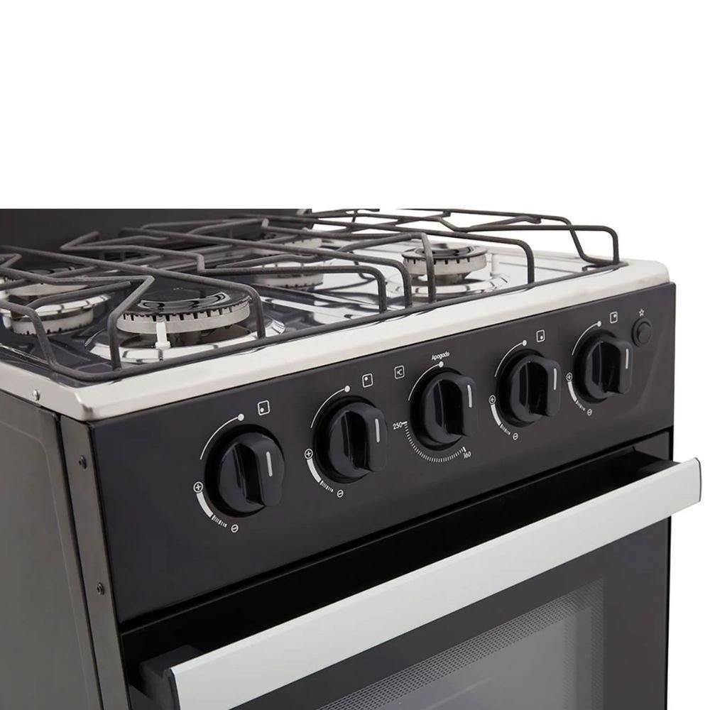 Estufa de Piso HACEB ROMERO 50cm 4 Puestos GN Horno Negro - Image 4