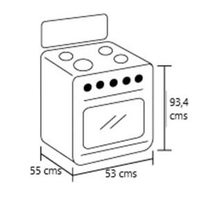 Estufa de Piso HACEB ROMERO 50cm 4 Puestos GN Horno Inox - Image 4