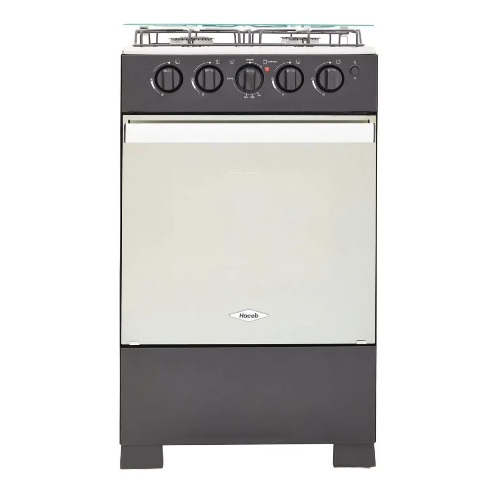 Estufa de Piso HACEB ROMERO REFLEX 50cm 4 Puestos GN Negro