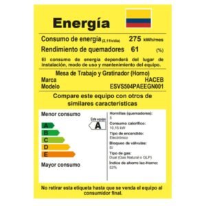 Estufa de Piso HACEB ROMERO REFLEX 50cm 4 Puestos GN Negro - Image 6