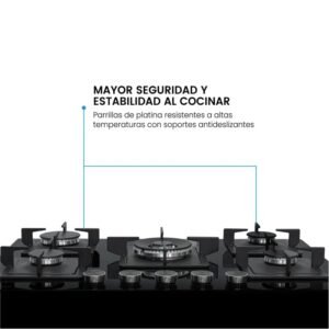 Estufa CHALLENGER 76cm 5 Puestos Gas Natural SAU 6771 Negro - Image 3