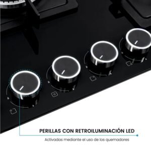 Estufa CHALLENGER 76cm 5 Puestos Gas Natural SAU 6771 Negro - Image 4