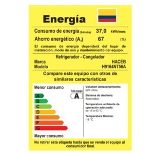 Nevecon HACEB No Frost 560 Litros Panel Digital Negro - Image 8