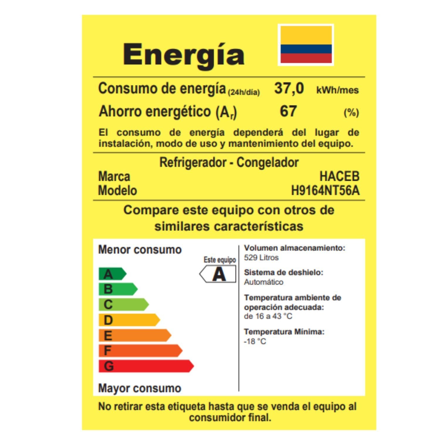 Nevecon HACEB No Frost 560 Litros Panel Digital Negro - Image 8