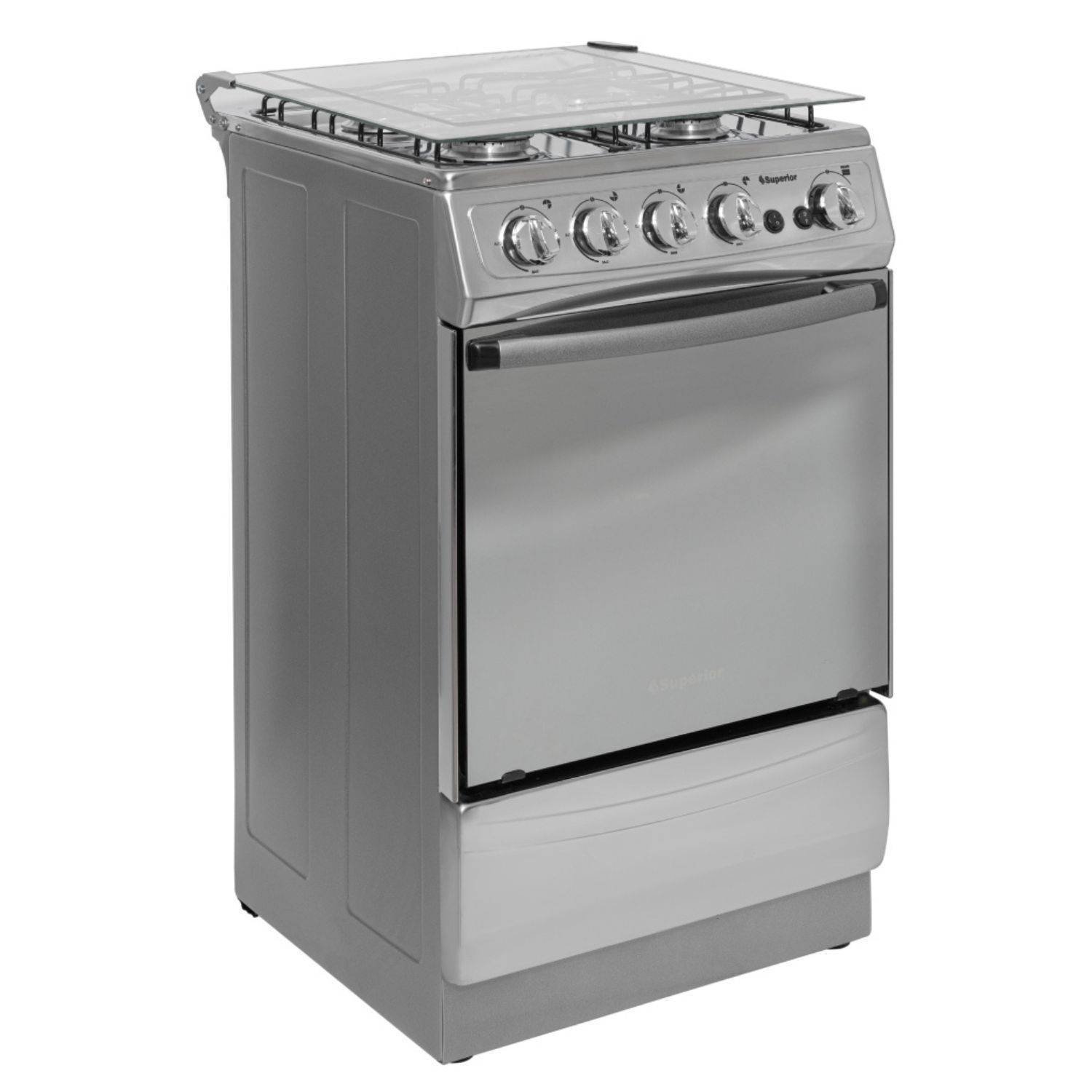 Estufa de Piso SUPERIOR 55cm 4 Puestos GN 120V Horno 7004