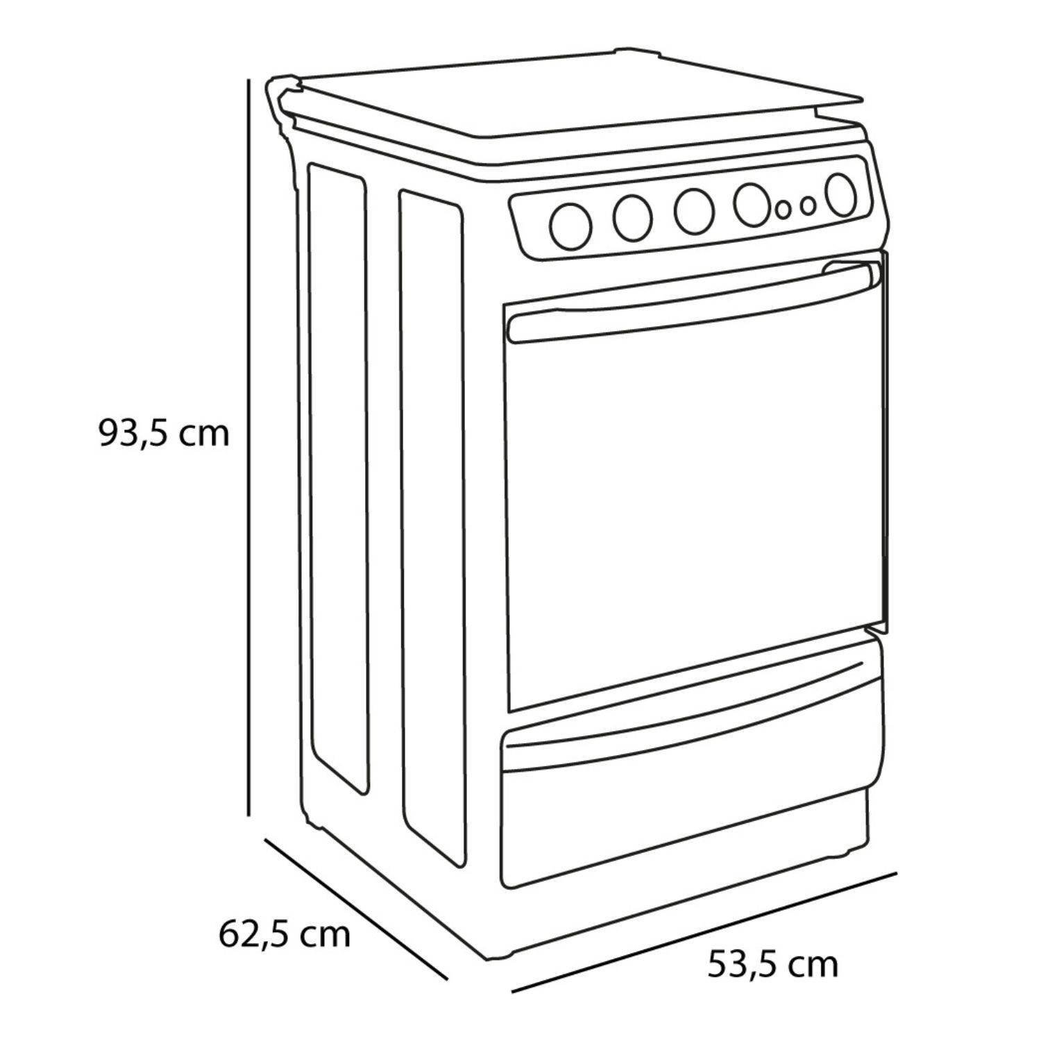 Estufa de Piso SUPERIOR 55cm 4 Puestos GN 120V Horno 7004 - Image 7