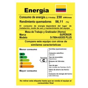 Estufa de Piso SUPERIOR 55cm 4 Puestos GN 120V Horno 7004 - Image 8