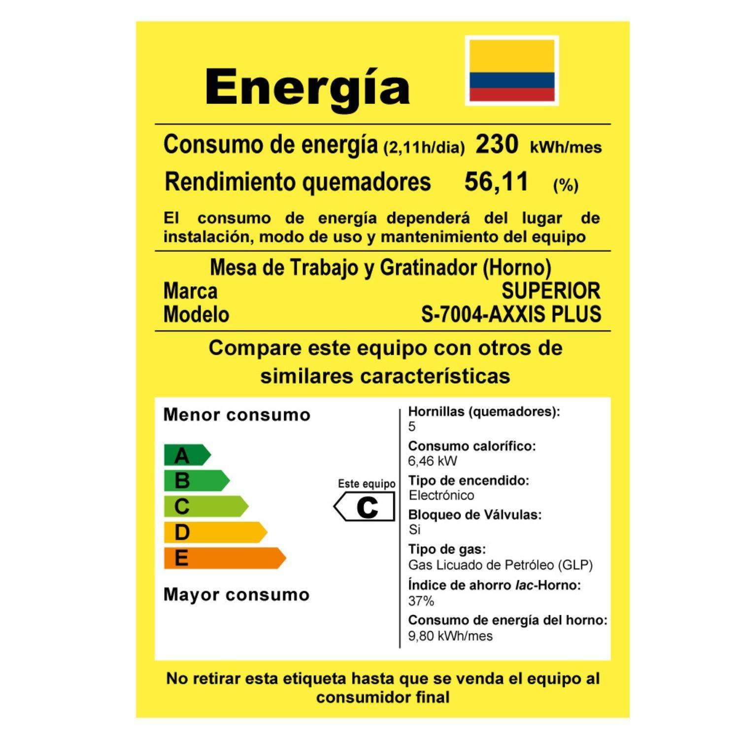 Estufa de Piso SUPERIOR 55cm 4 Puestos GN 120V Horno 7004 - Image 8