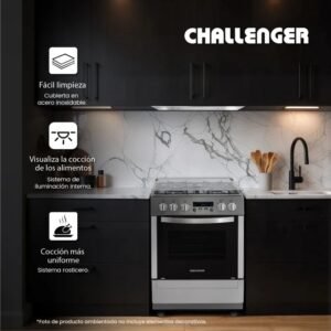 Estufa de Piso CHALLENGER 60cm 4 Puestos GN 9465 Inox - Image 4