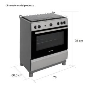 Estufa de Piso CHALLENGER 76cm Gas Natural 5 Ptos 9571 Inox - Image 7