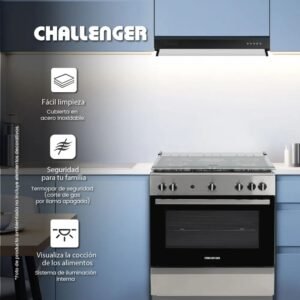 Estufa de Piso CHALLENGER 76cm Gas Propano 5 Ptos 9572 Inox - Image 4