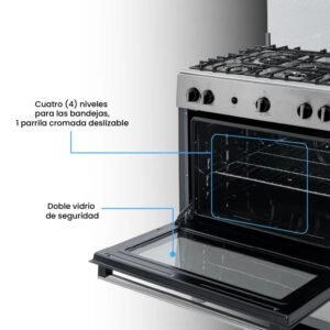 Estufa de Piso CHALLENGER 76cm Gas Propano 5 Ptos 9572 Inox - Image 5