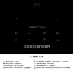 Estufa CHALLENGER 30cm 2 Puestos Induccion SL 6030 HI Negro - Image 7