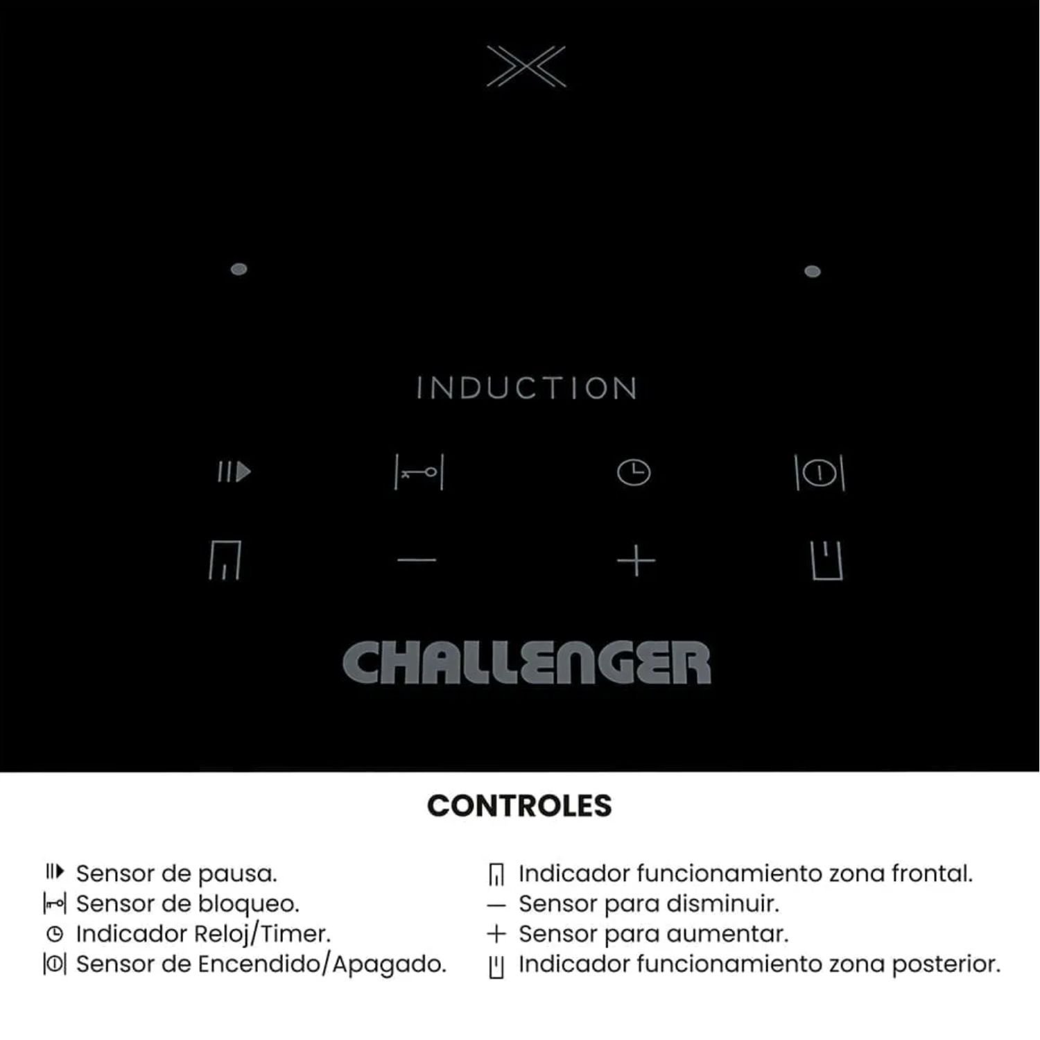 Estufa CHALLENGER 30cm 2 Puestos Induccion SL 6030 HI Negro - Image 7