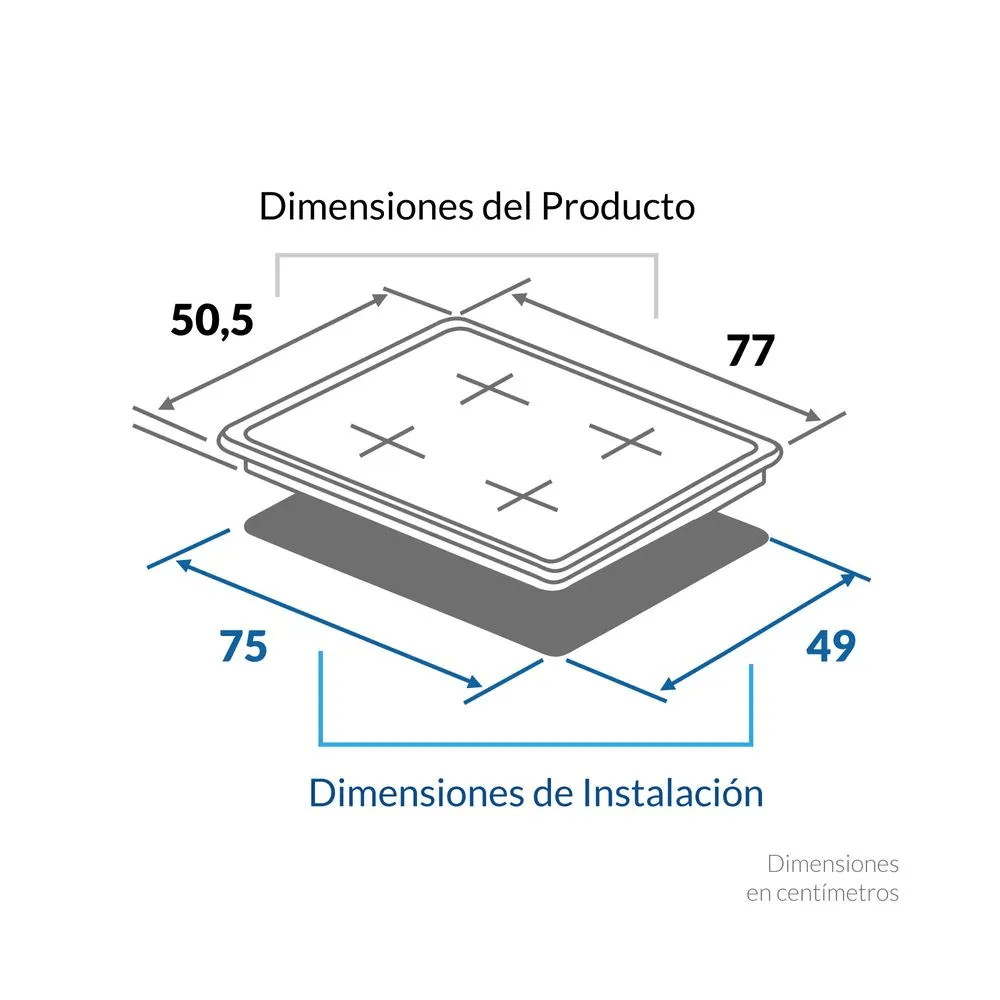Estufa CHALLENGER 77cm 4 Puestos Induccion SL 6080 Vitro - Image 3