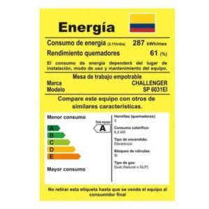 Estufa CHALLENGER 59cm 4 Puestos Mixta 120V SI 6037 Gris - Image 5