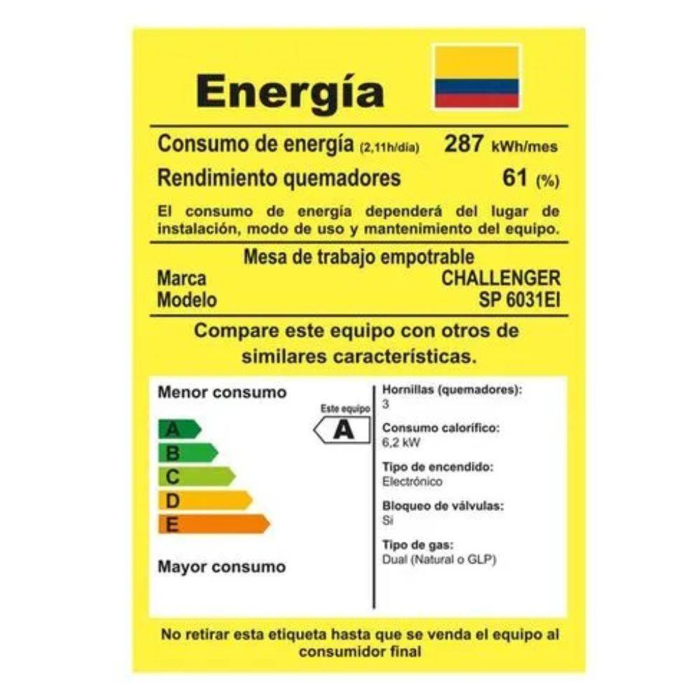 Estufa CHALLENGER 59cm 4 Puestos Mixta 120V SI 6037 Gris - Image 5