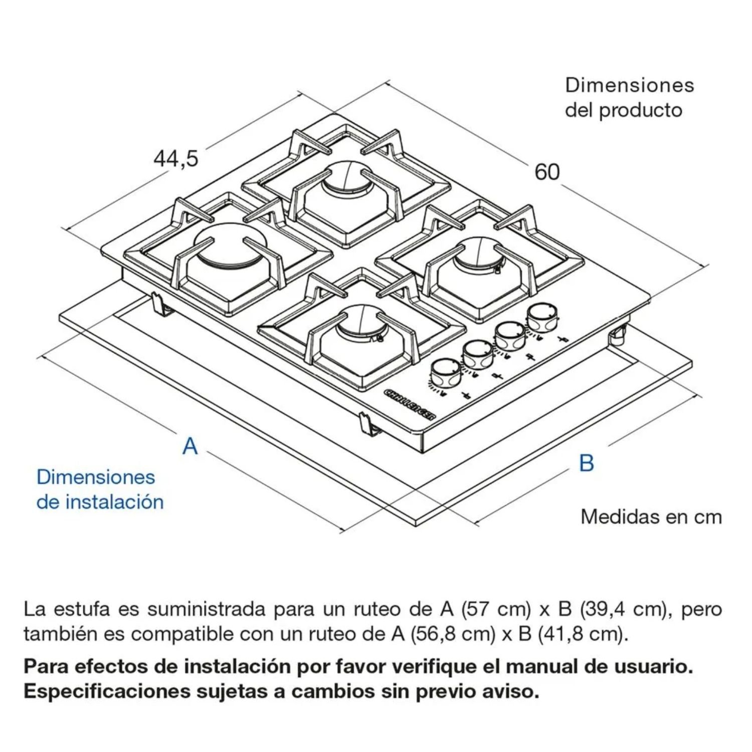 Estufa CHALLENGER 60 cm 4 Puestos Gas Natural SQ 6759 AE - Image 6