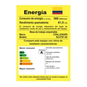 Estufa CHALLENGER 100 cm 4 Puestos Gas Natural SQ 6797 AE - Image 5