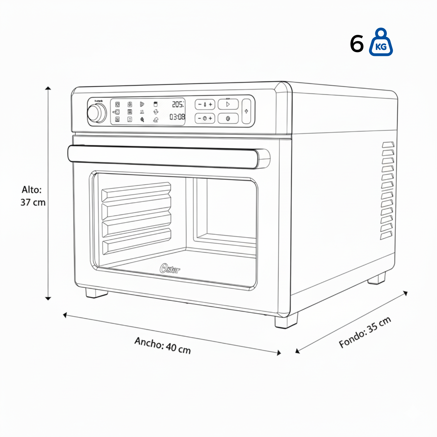Horno con Freidora OSTER Antiadherente 22 Lt TSSTTVDAF1NS - Image 9