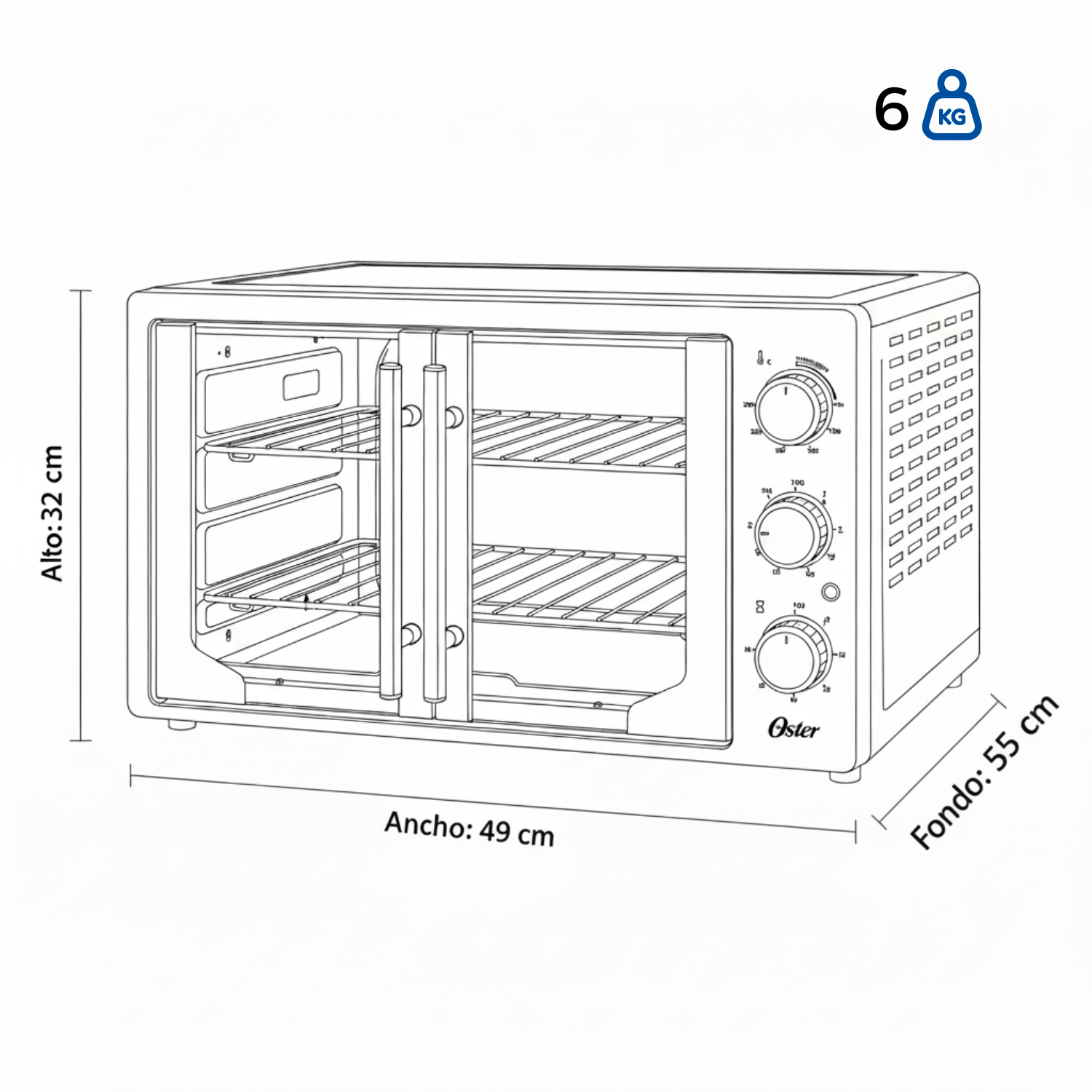 Horno con Freidora OSTER Antiadherente 42 Lt TSSTTVFDMAFNS - Image 9