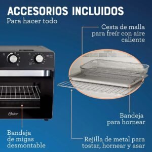 Horno con Freidora OSTER 22 Litros TSSTTVMAF1NS Negro - Image 5