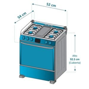 Estufa de Piso MABE 52cm 4 Puestos GN Horno TX1G-6CON Gris - Image 7