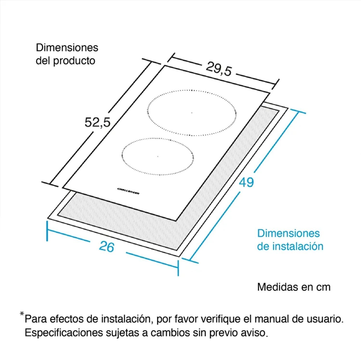 Estufa de Empotrar CHALLENGER 30cm 2Ptos Vitrocerámica 6002 - Image 8