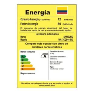 Lavadora SAMSUNG 17Kg / 37 Lb Carga Superior WA17CG6441BD - Image 8
