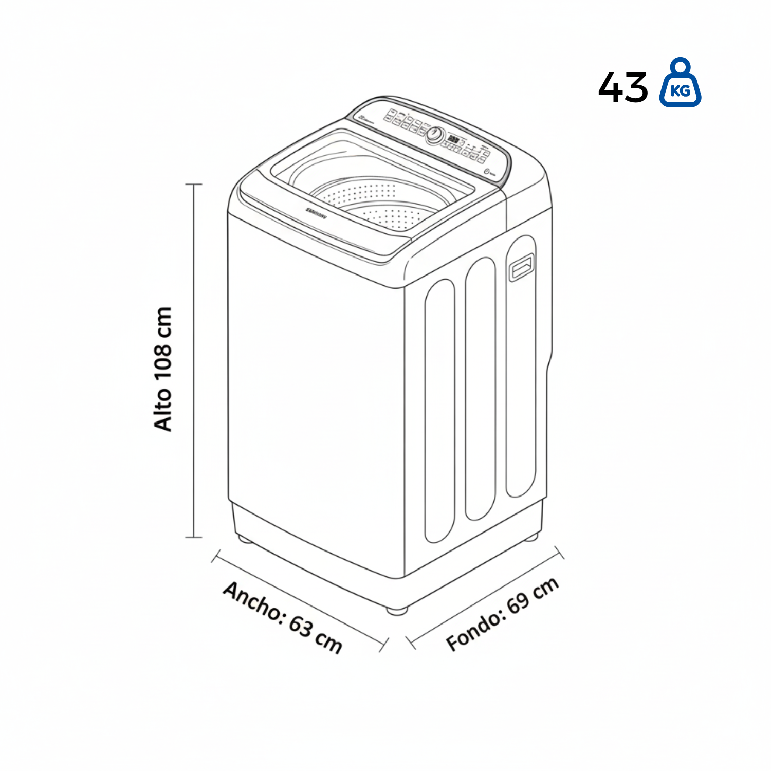 Lavadora SAMSUNG Carga Superior 17 Kilos WA17T6260BV Negro - Image 4