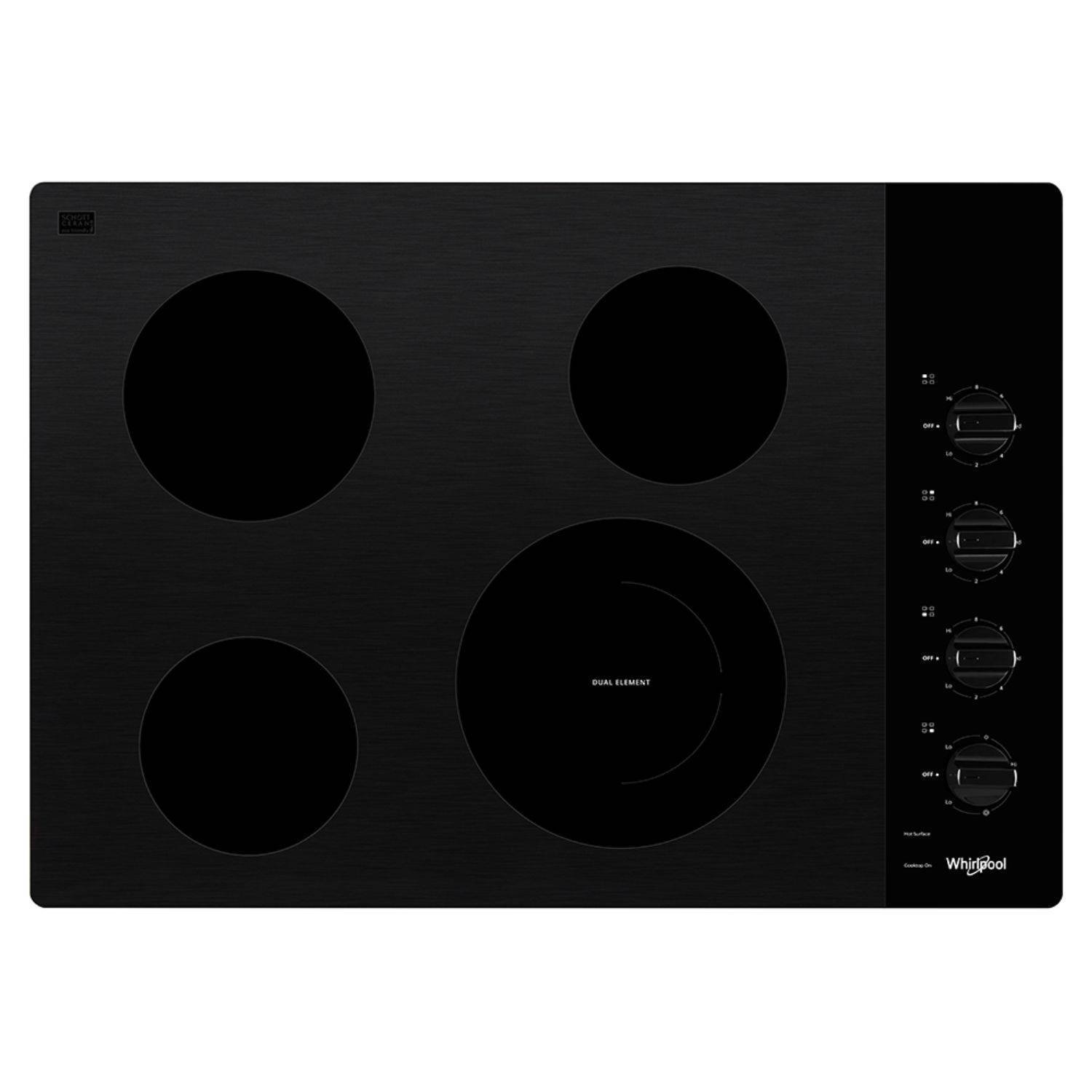Estufa WHIRLPOOL 76cm 4 Puestos Electrica WCE55US0HB Negro