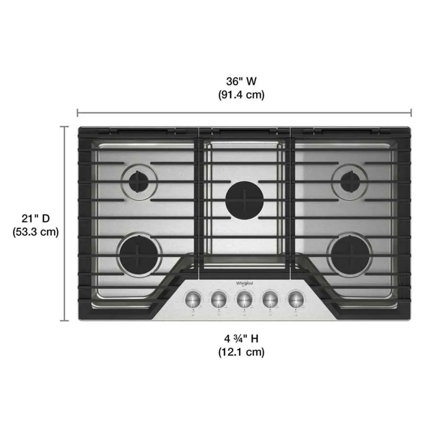 Estufa WHIRLPOOL 91cm 5 Puestos Gas Natural WCGK7536PS - Image 7