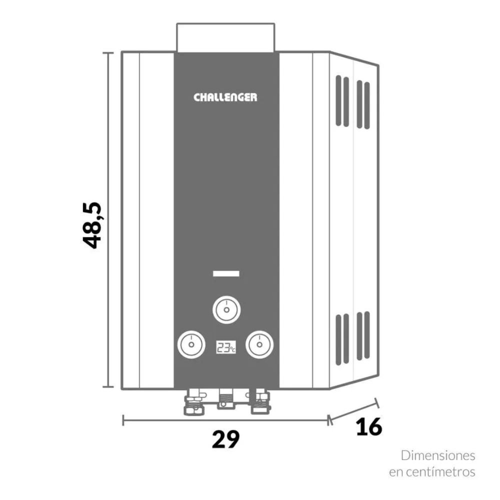 Calentador de Agua GN 6Lt 120V Tiro Natural CHALLENGER 7060 - Image 4