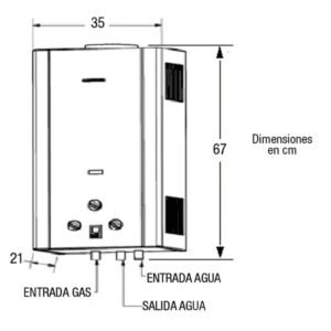 Calentador de Agua GLP 12 Lt Tiro Natural CHALLENGER WHG7113 - Image 3