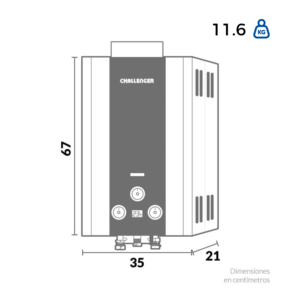 Calentador de Agua GN 12Lt 120V Tiro Natural CHALLENGER 7112 - Image 8