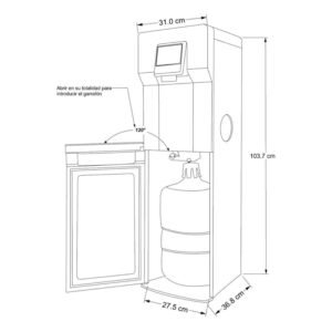 Dispensador de Agua WHIRLPOOL Botellon Hielo WK0260B Negro - Image 6