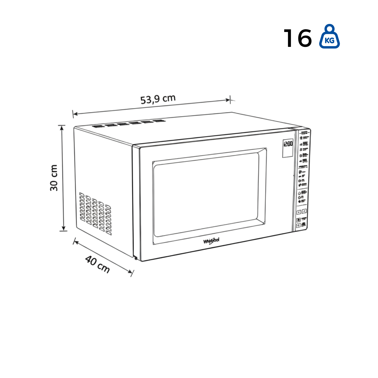 Horno Microondas WHIRLPOOL 30 Litros WM1811B Negro - Image 7