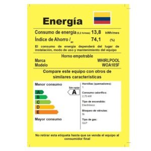 Horno de Empotrar WHIRLPOOL 60cm Gas Propano WOA105F Negro - Image 8