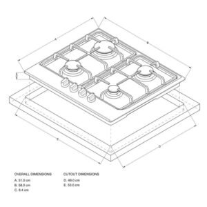 Estufa WHIRLPOOL 60 cm 4 Puestos Gas Propano WP2420S Gris - Image 7