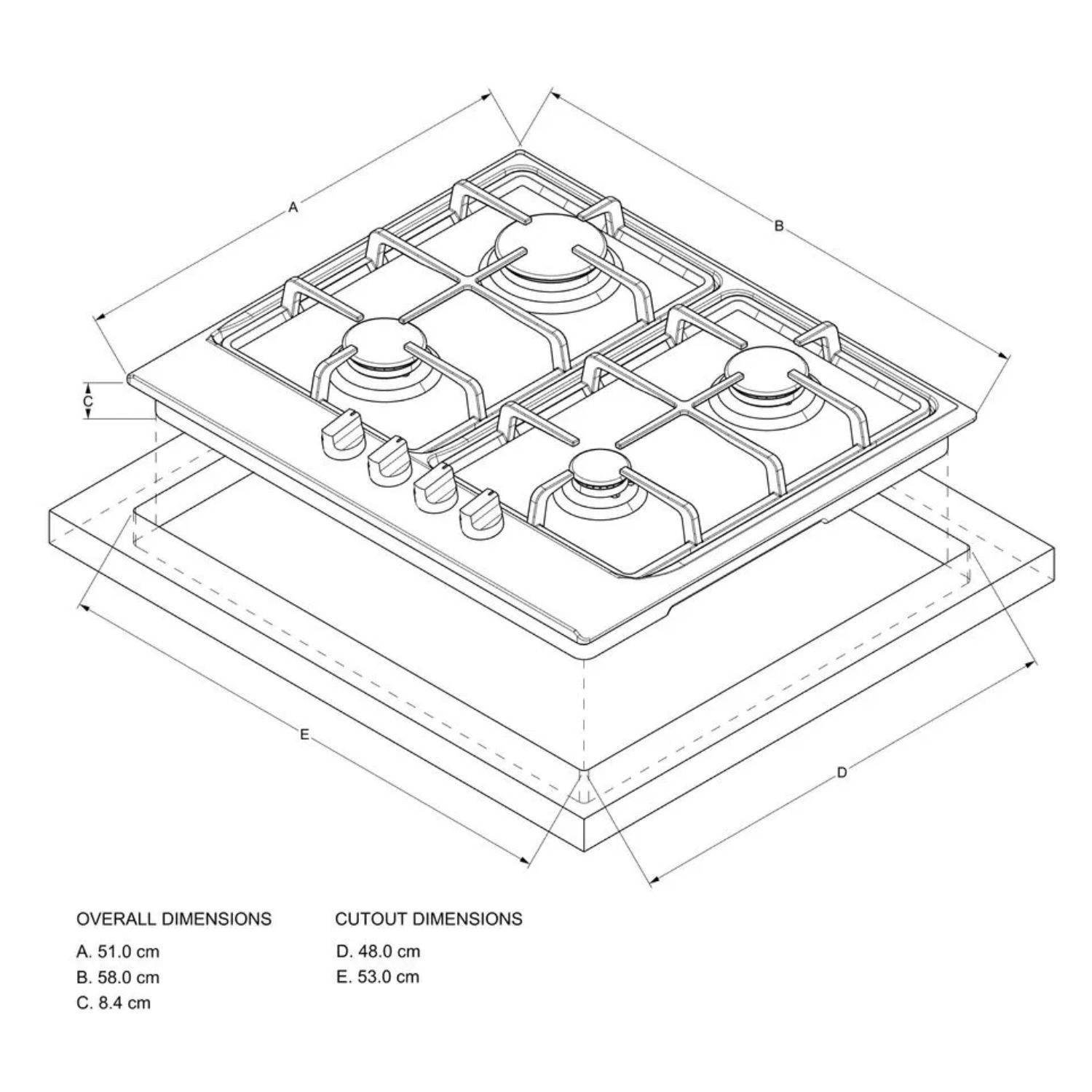 Estufa WHIRLPOOL 60 cm 4 Puestos Gas Propano WP2420S Gris - Image 7